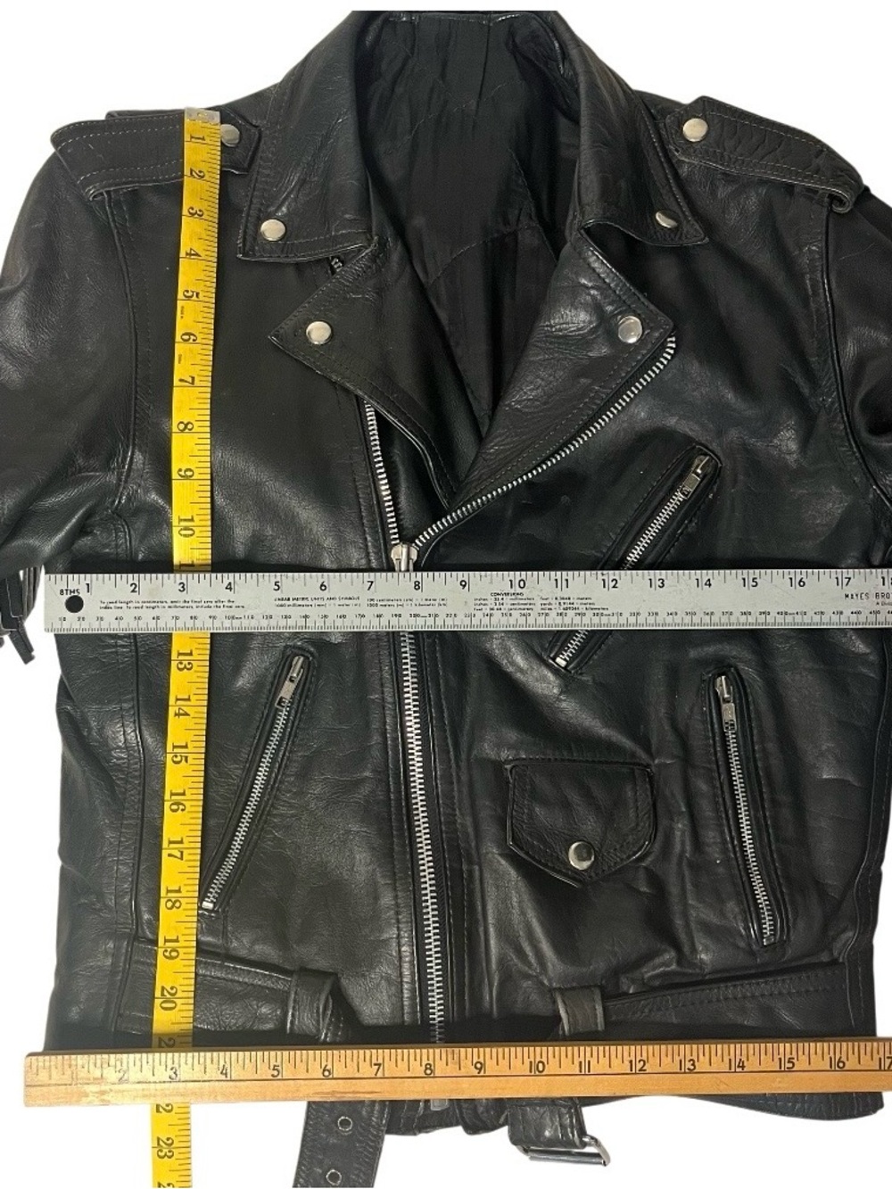 Vintage Western Leather Fringe Biker Jacket Size 42 Fits Size Small - Medium - Picture 8 of 12